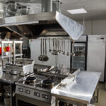 professional kitchen restaurant modern equipment devices empty kitchen
